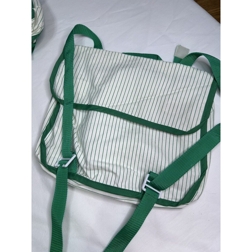 Vintage Cabbage Patch Kids Green White 1984 Diaper Bag Backpack Doll Carrier Bag